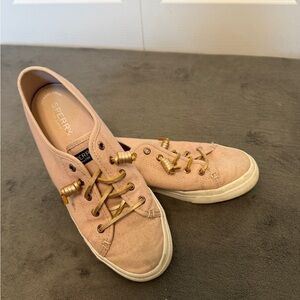 Sperry Pink Sparkle Canvas Sneakers